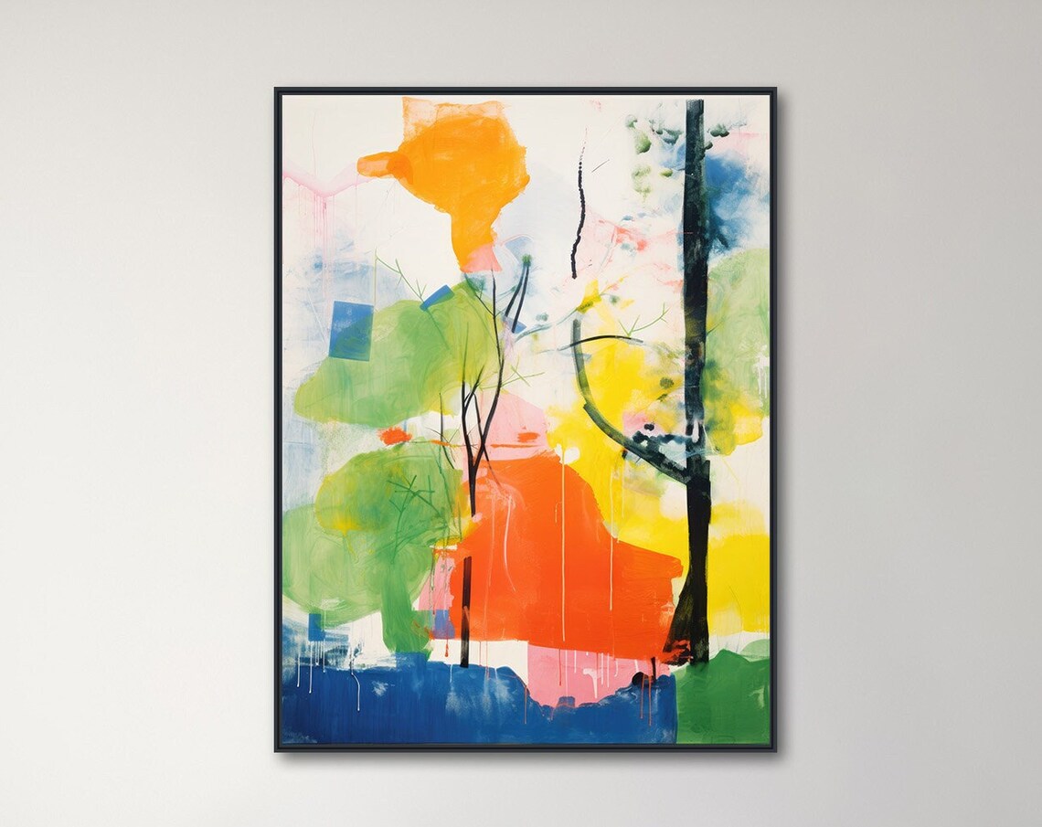 Modern Abstract Floral, Garden Colors Art Print