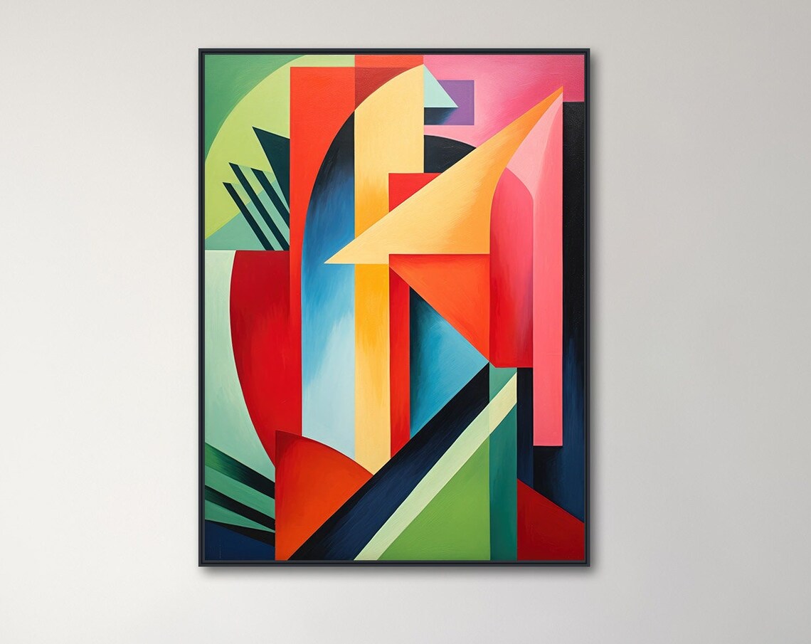 Mid Century Abstract Botanical Art Print, Tropical Modern