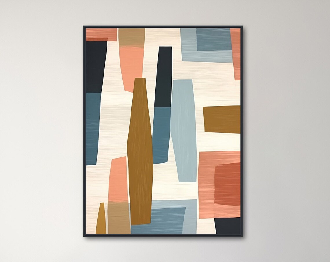 Cosmic Bliss Mid-Century Abstract Wall Art Print
