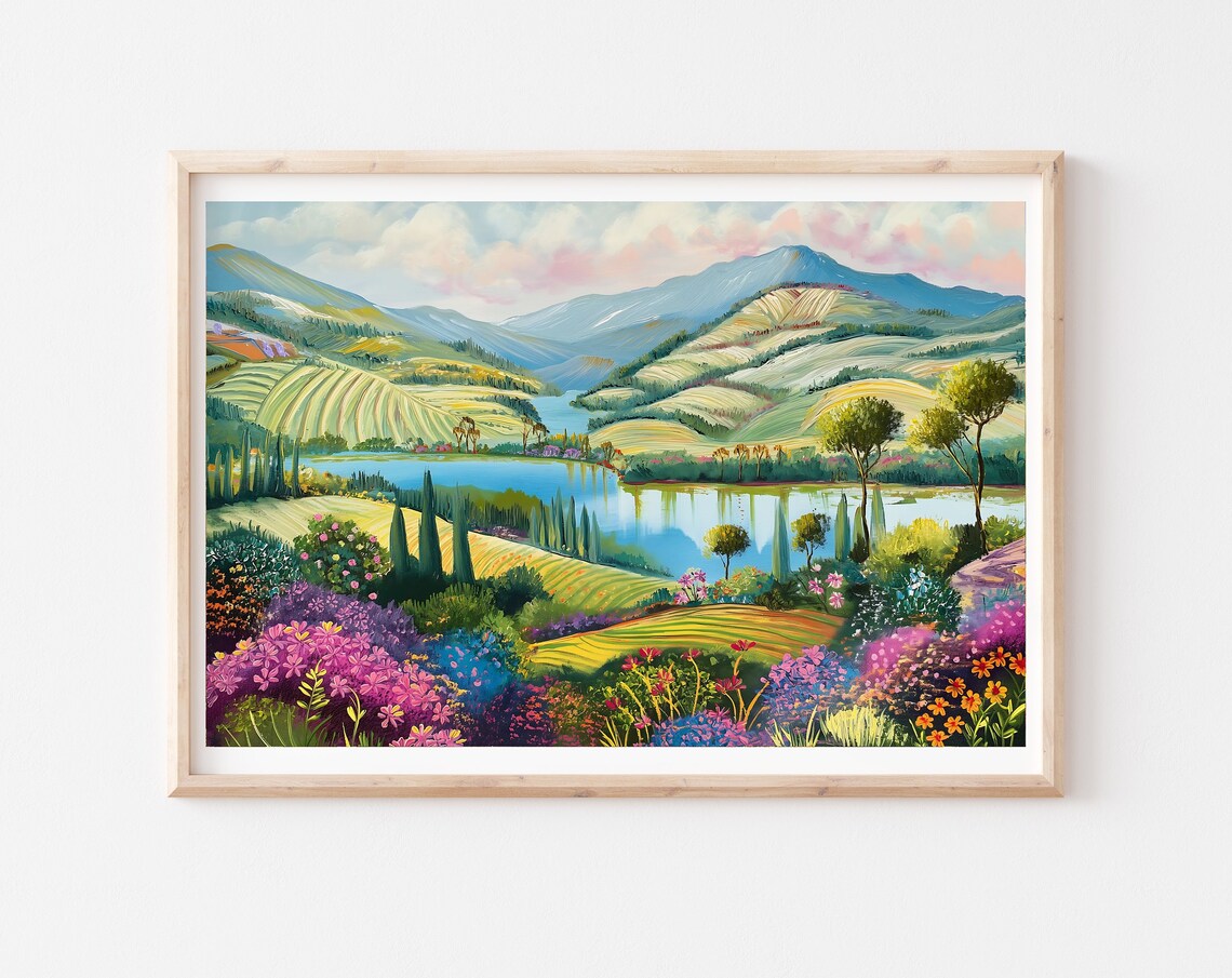 Flower Fields Abstract Landscape Art Print