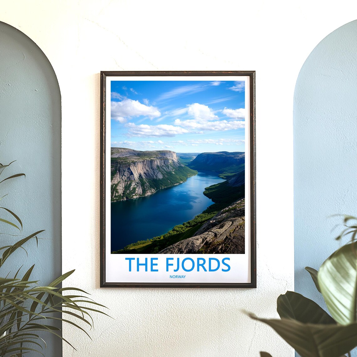 The Fjords Norway Sunlit Granite Plateau Cliff Aerial Photo Poster - Image 3