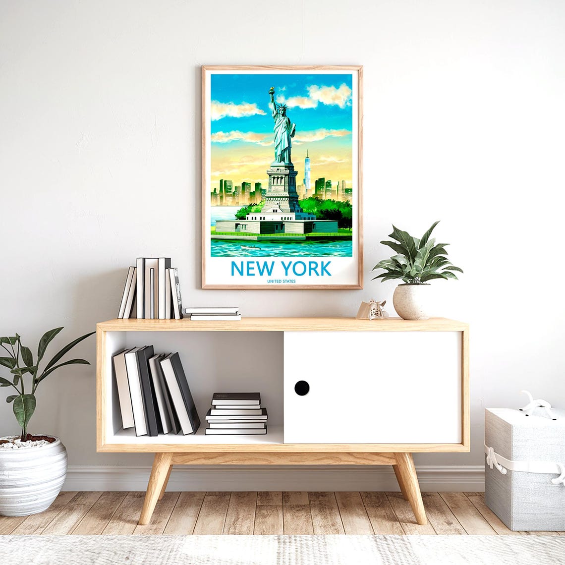 Statue of Liberty Under a Bright and Turquoise Blue Sky Poster - Image 2
