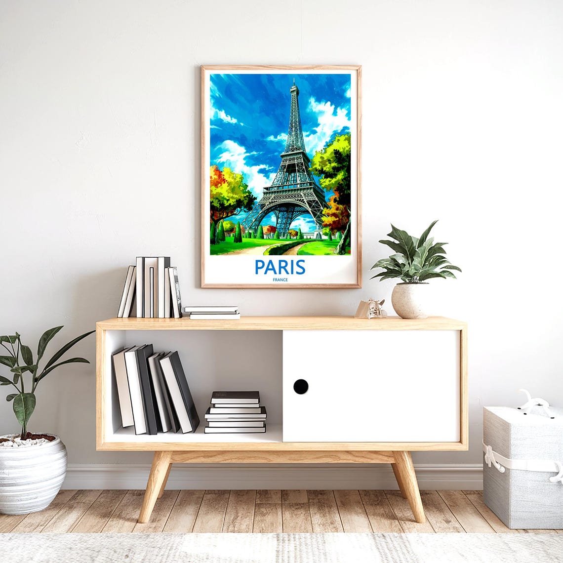 Eiffel Tower Viewed from Below Through Green Park Gardens Poster - Image 2
