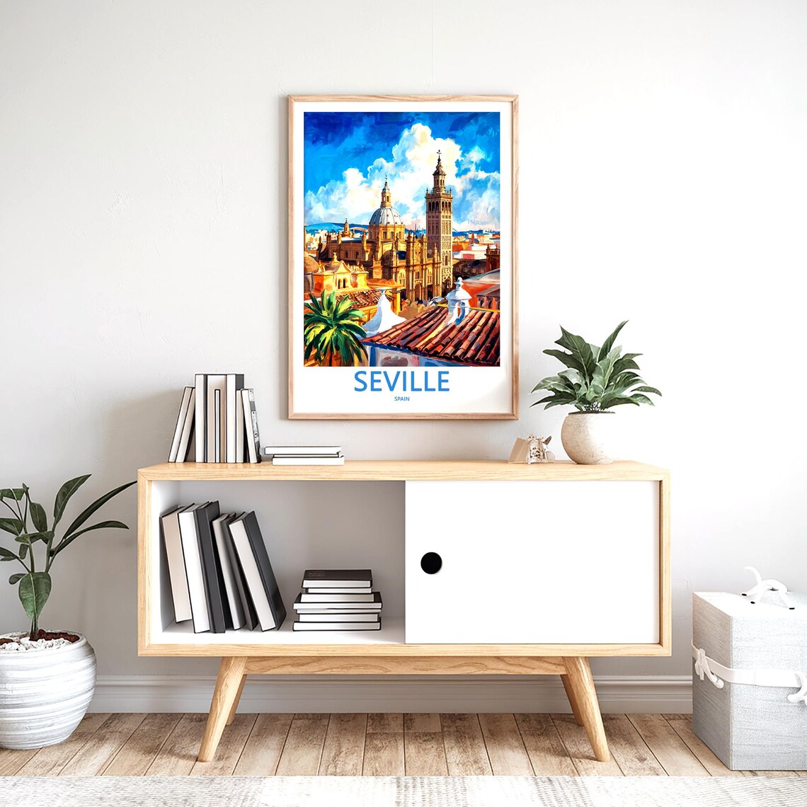 Seville Cathedral Giralda Tower Rooftop View Spain Travel Poster - Image 2