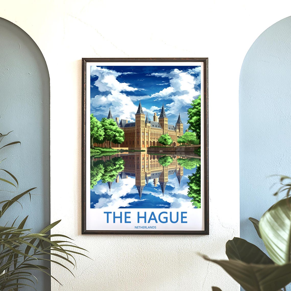 The Hague Palace Painted Stormy Sky Reflection Dramatic Art Poster - Image 3