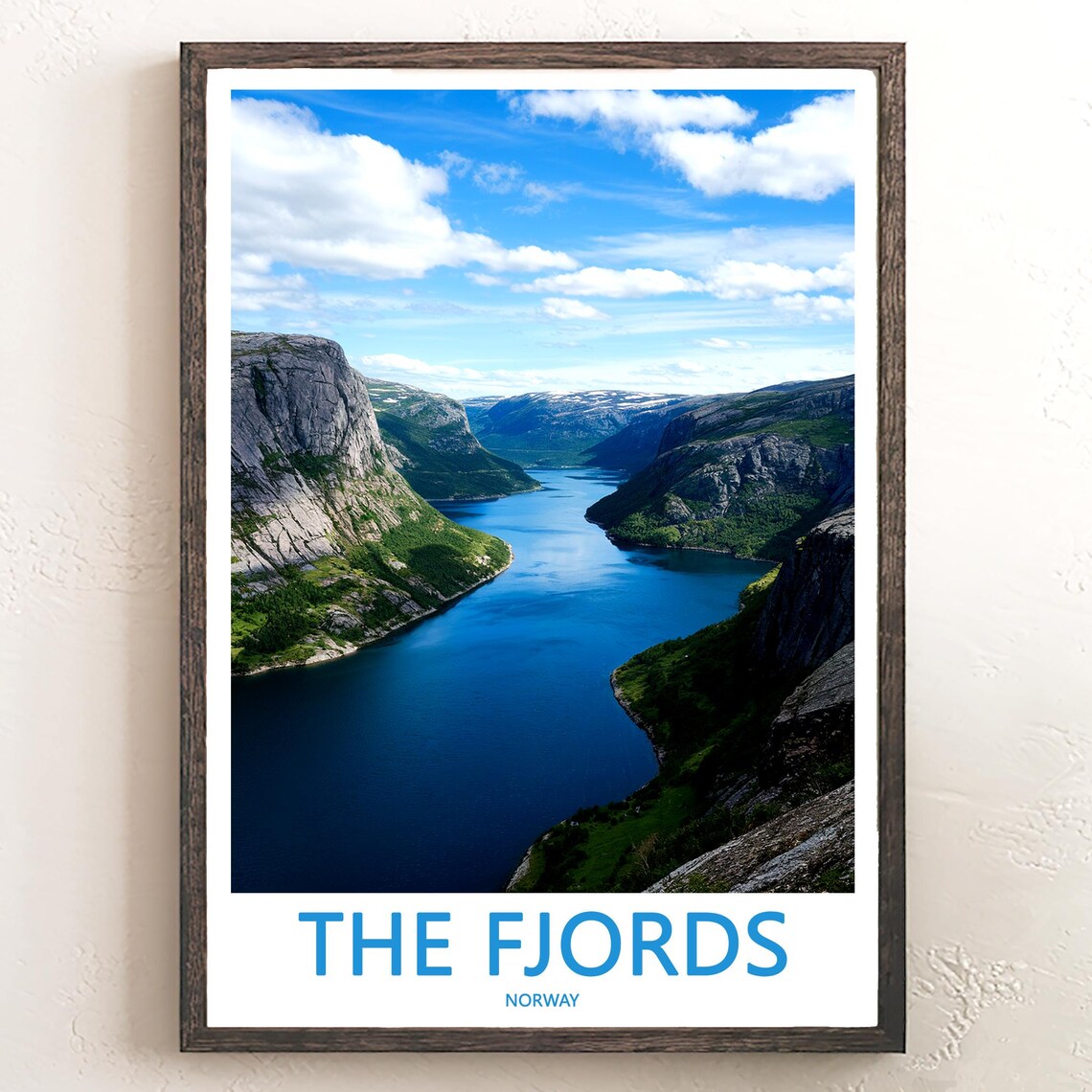 The Fjords Norway Aerial Winding Deep Blue Fjord View Poster