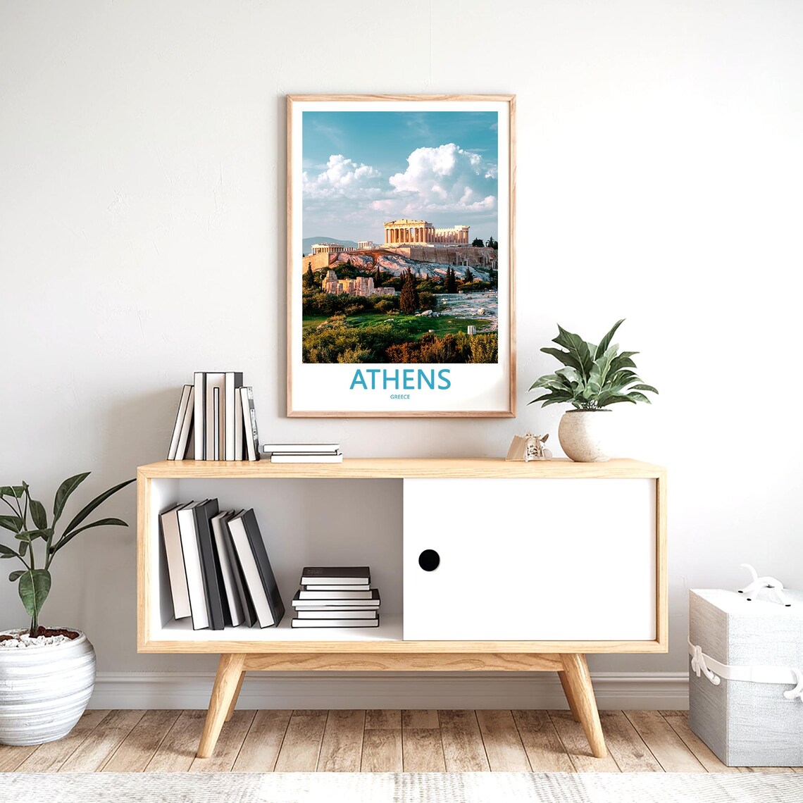 Athens Acropolis Daylight Green Slopes Photography Art Poster - Image 2