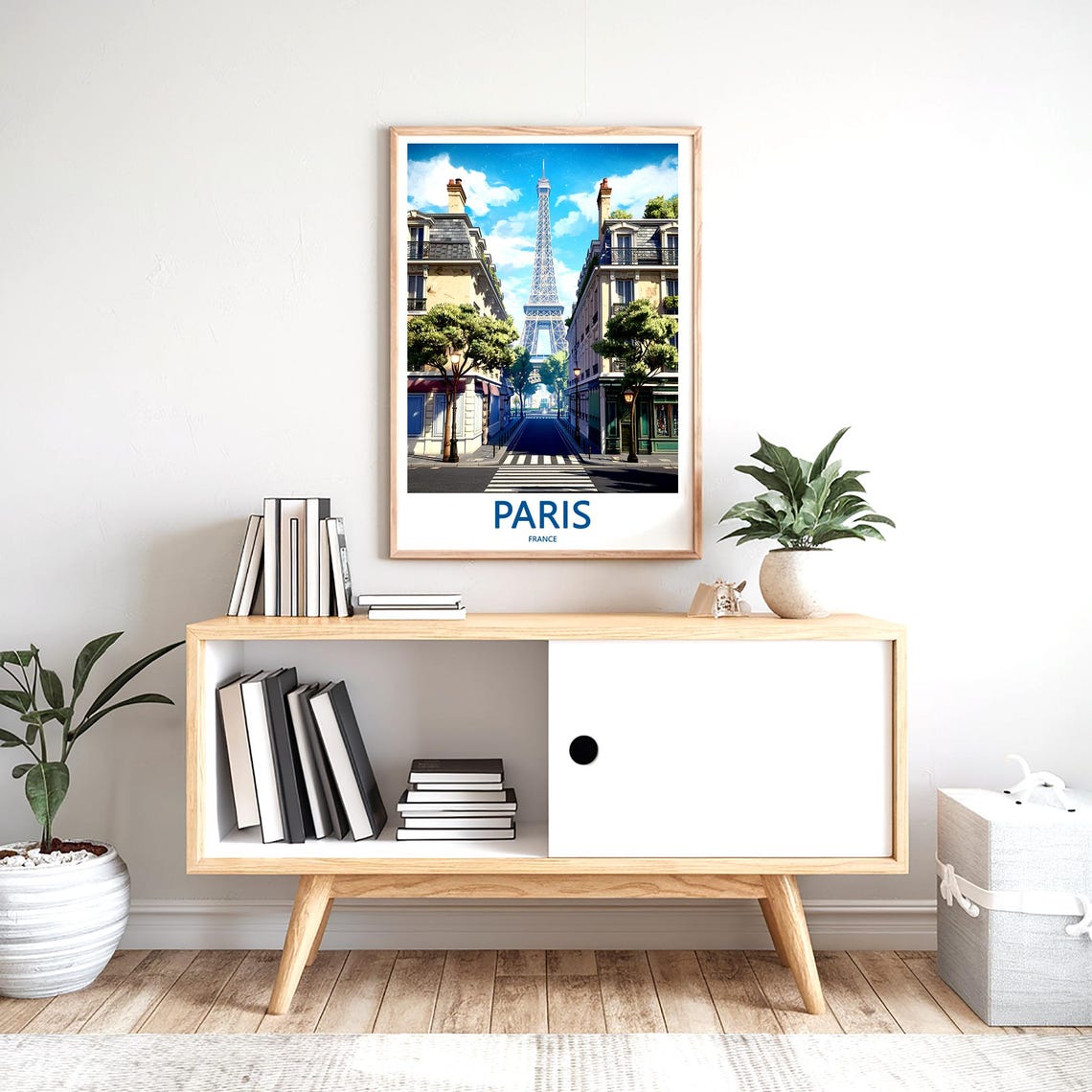 Paris Eiffel Tower Street Between Haussmann Buildings Poster - Image 2