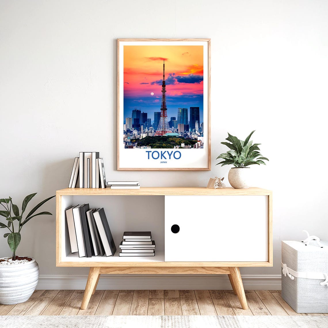 Tokyo Tower Rising Above the City in a Blazing Sunset Sky Poster - Image 2