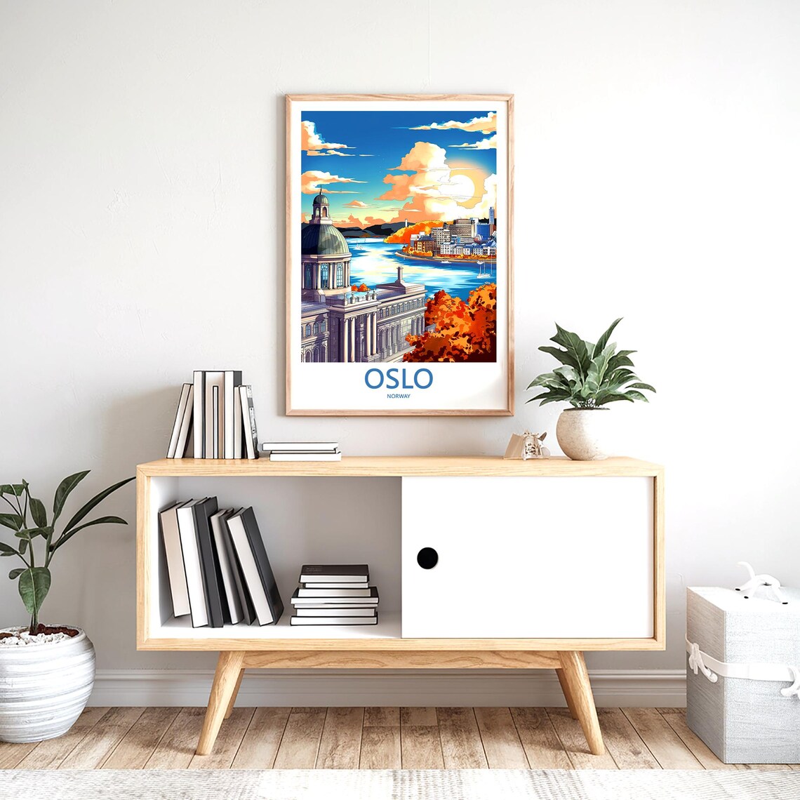 Oslo Autumn Fjord Sunset with Domed Building Travel Wall Poster - Image 2