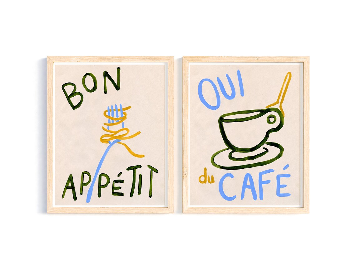 Kitchen Pasta and Coffee French Art Print, Dining - Image 4