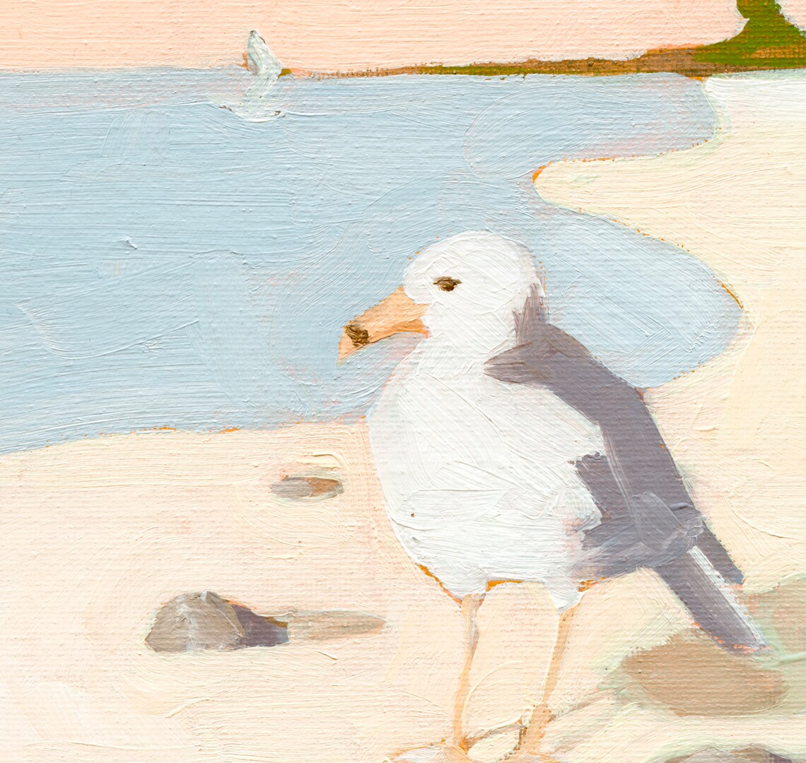 Seagull Art Print, Neutral Nautical Decor - Image 2