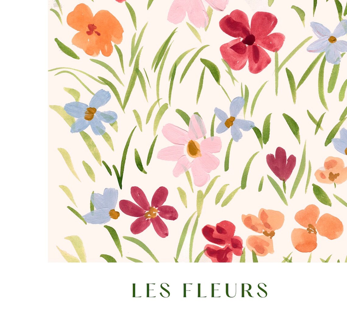 Vintage Floral Poster Print, Danish Pastel Vibe - Image 3