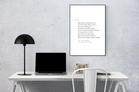 JD Salinger Catcher In The Rye Quote Minimalist Book Lover Poster Design