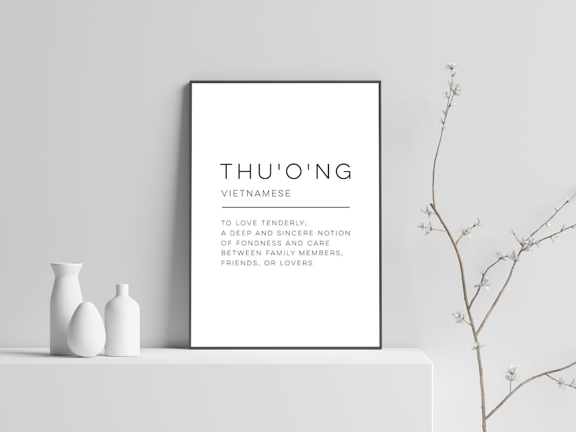 Thuong Definition Art Print, Modern Word Poster