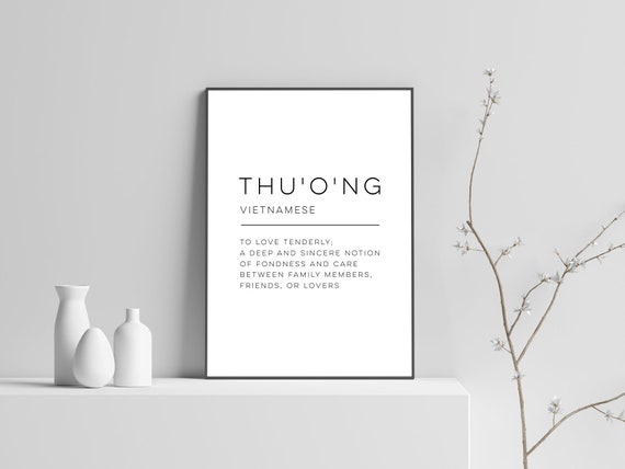 Thuong Definition Art Print, Modern Word Poster