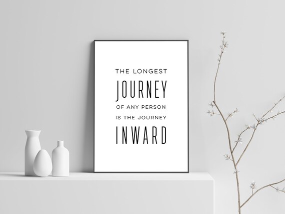 The Longest Journey Inward Minimalist Motivational Quote Poster Art