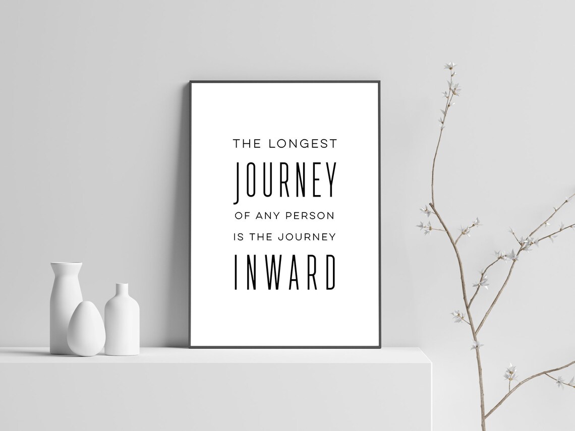 The Longest Journey Inward Minimalist Motivational Quote Poster Art
