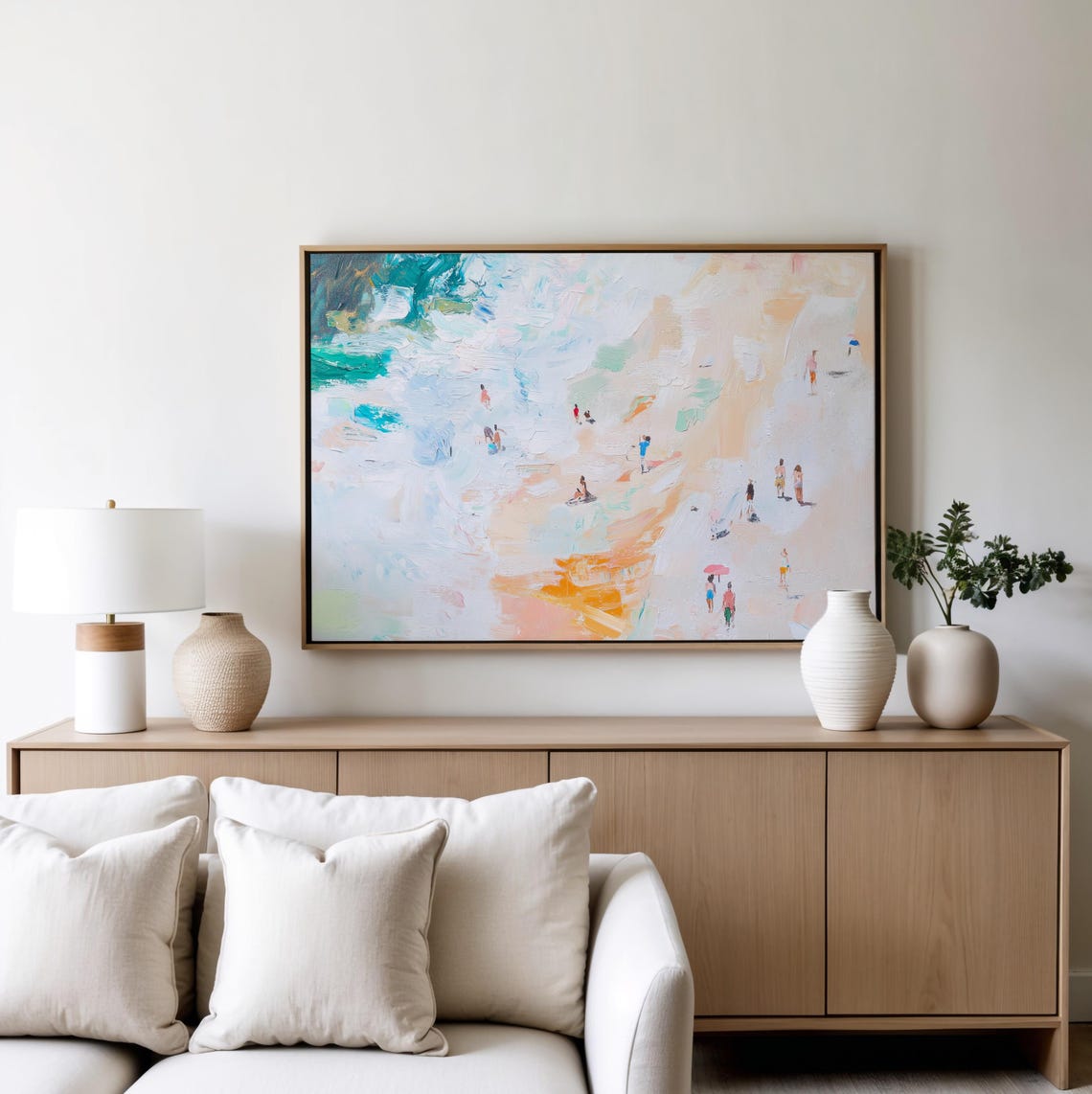 Stunning Abstract Aerial Beach Coastline Impressionist Art Poster - Image 5