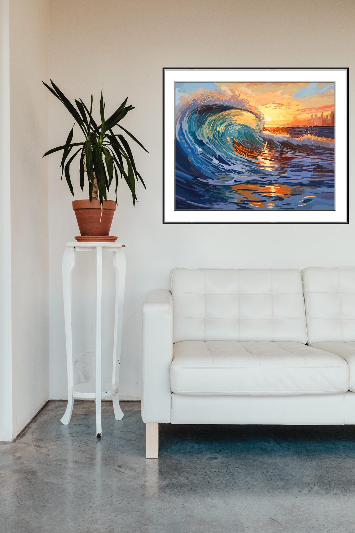 The Curl Dramatic Wave Beach Art Print - Image 2