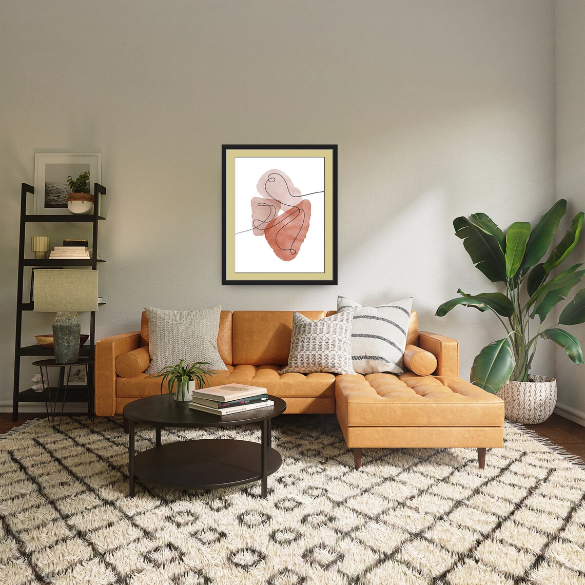 Abstract Boho Shapes With Lines, Contemporary Modern - Image 4