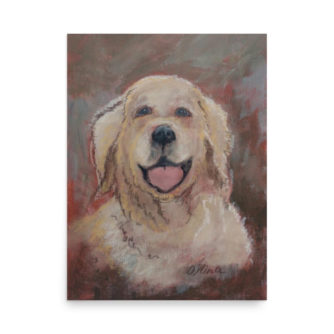 Happy Golden Retriever Portrait Painting Poster With Joyful Smile - Image 3