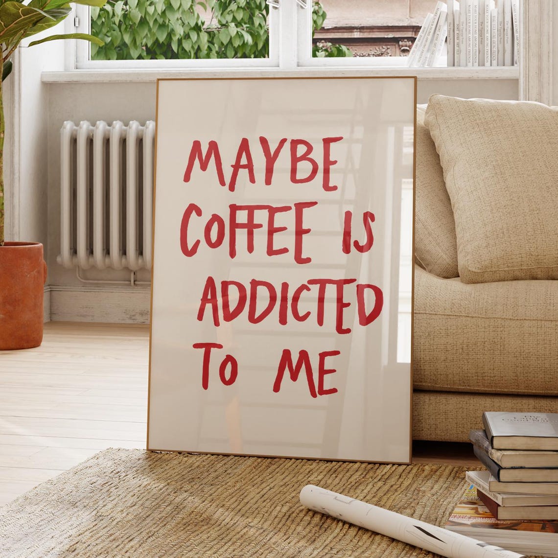 Coffee Addict Minimalist Kitchen Art Print