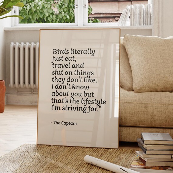Birds Eat Travel Lifestyle Quote Funny Bird Lover Typography Poster
