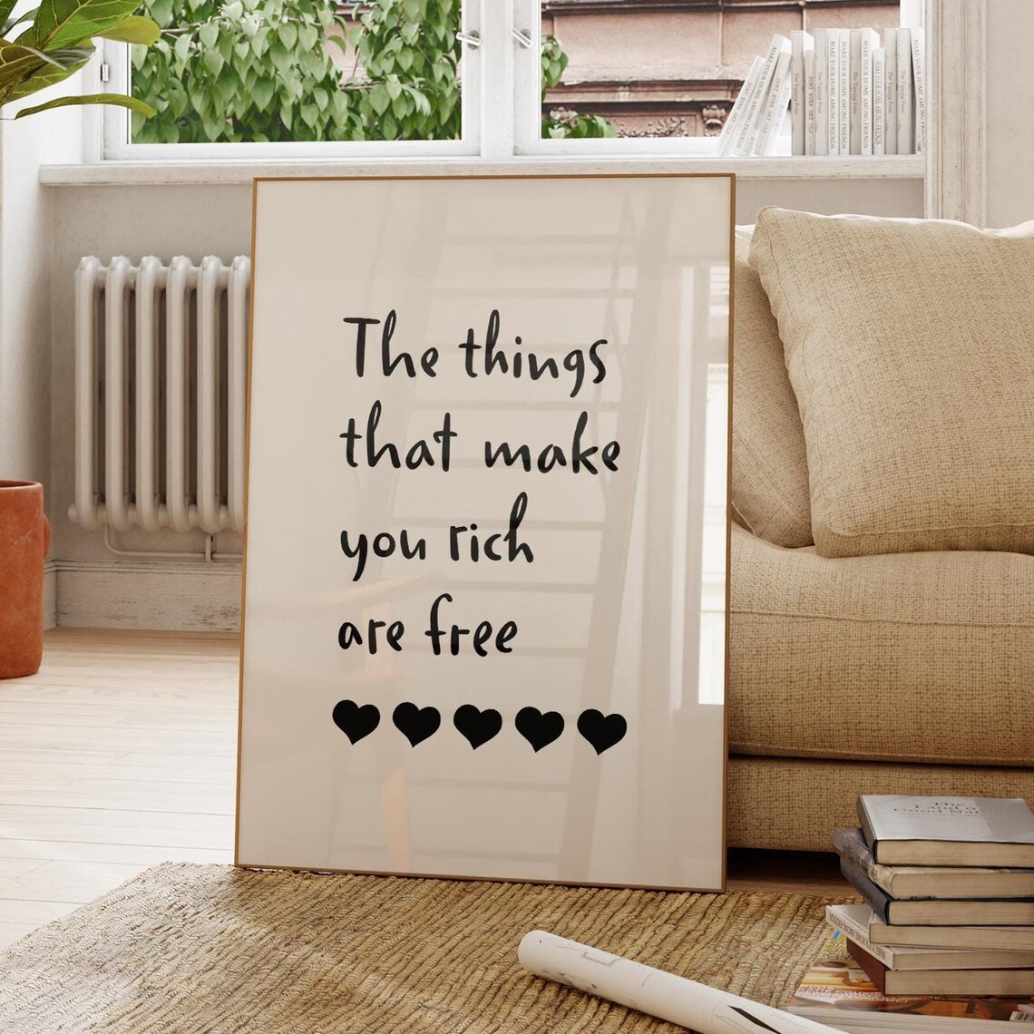 Inspirational Quote Poster, Minimalist Heart Typography