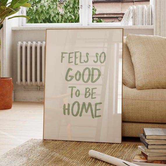 Sage Green Home Quote Print Trendy Minimalist Wall Art