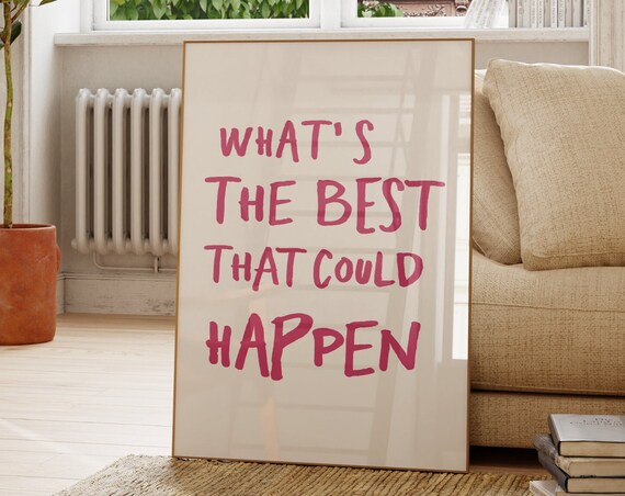 Inspirational Quote Art Print Trendy Red Typography