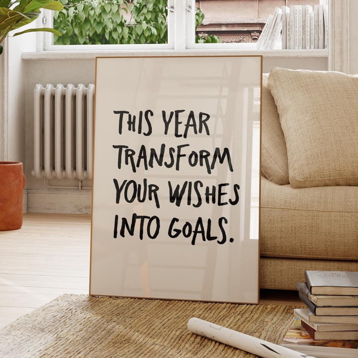 Minimalist New Year Motivational Quote Print Trendy Holiday Wall Decor