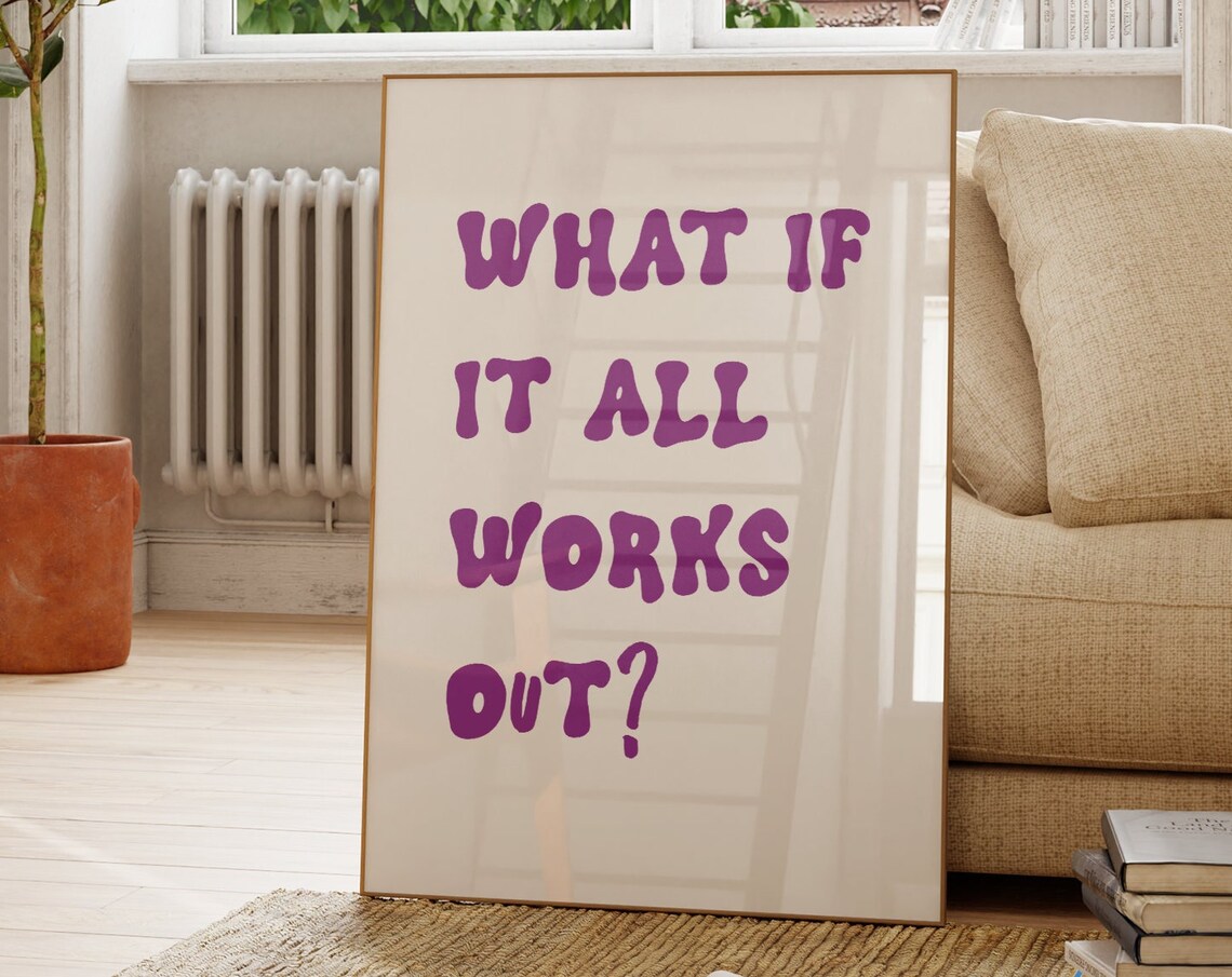 Retro Affirmation Print Trendy Typography Poster