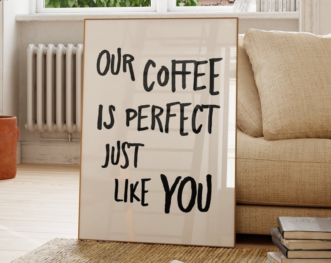 Coffee Quote Minimalist Kitchen Art Print