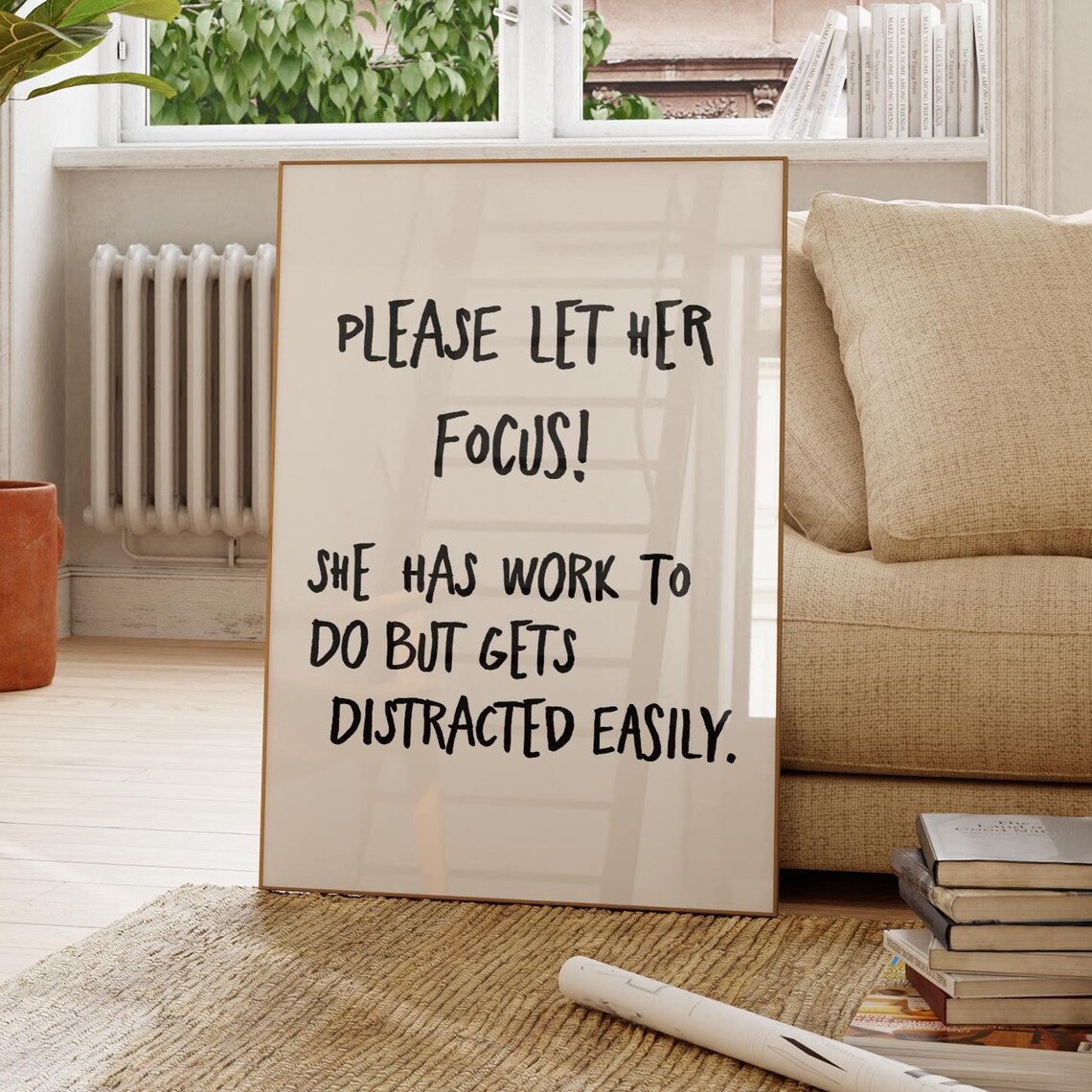 Funny Distracted Quote Typography Poster Print