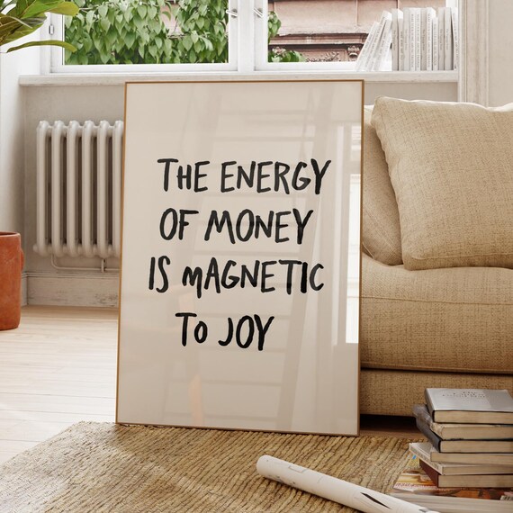 Motivational Quote Print Energy Of Money Dream Big