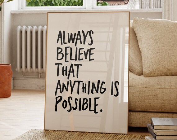 Motivational Quote Print Trendy Minimalist Wall Art