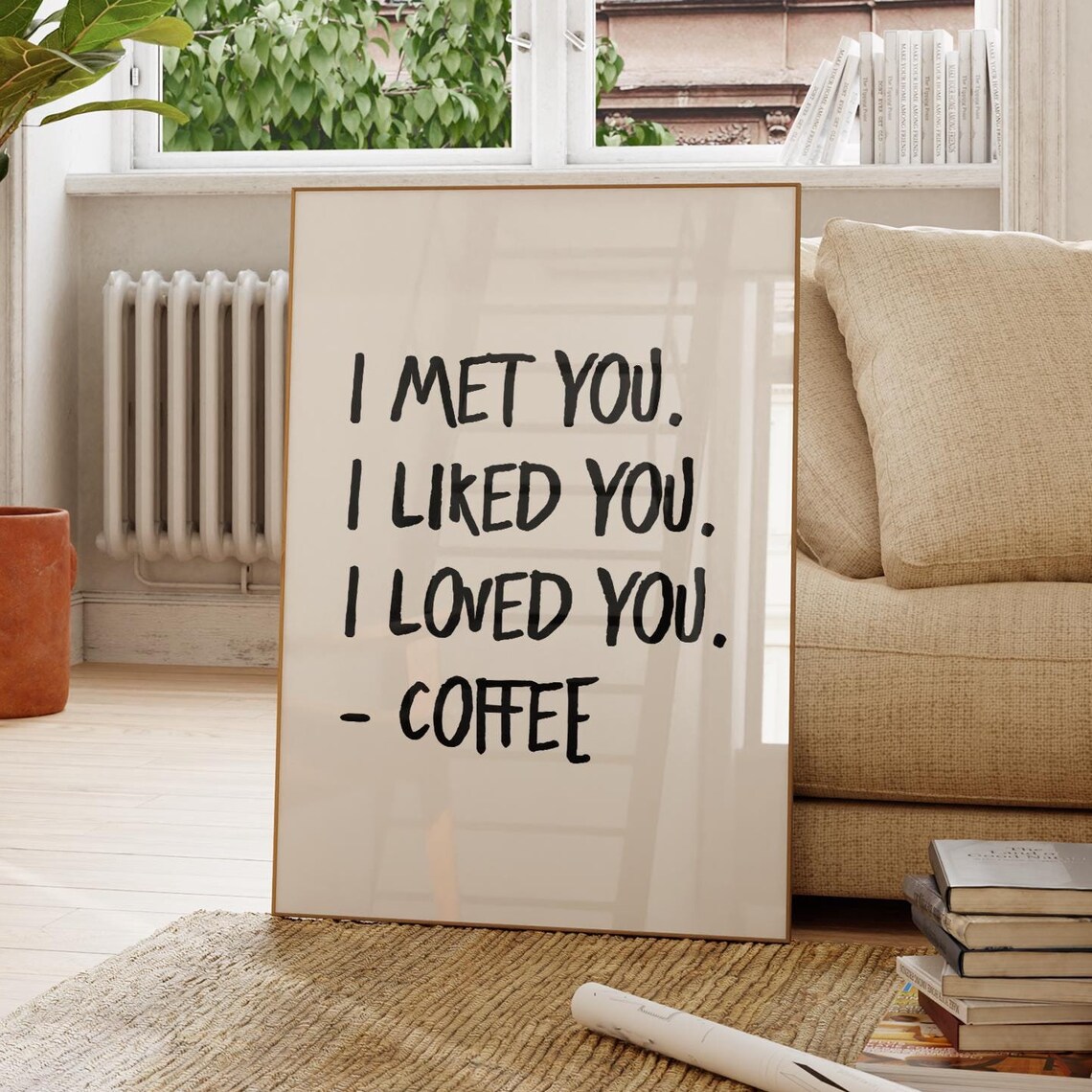 Coffee Quote Wall Art Minimalist Kitchen Print