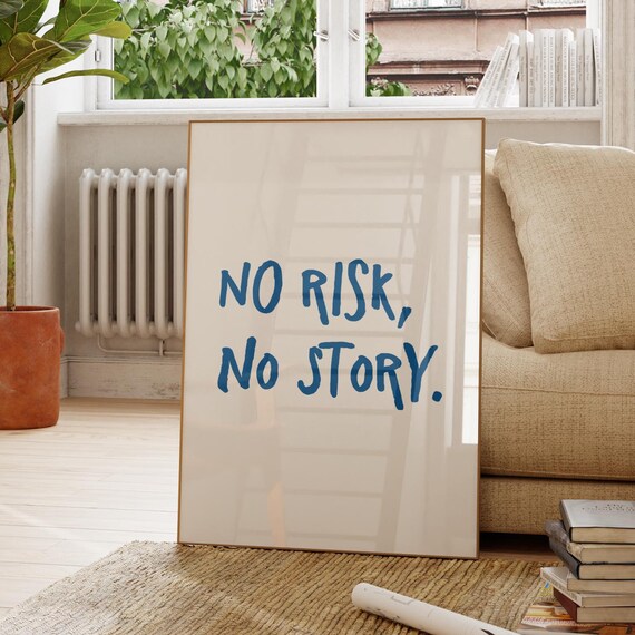 Motivational Quote Print Minimalist Blue Poster