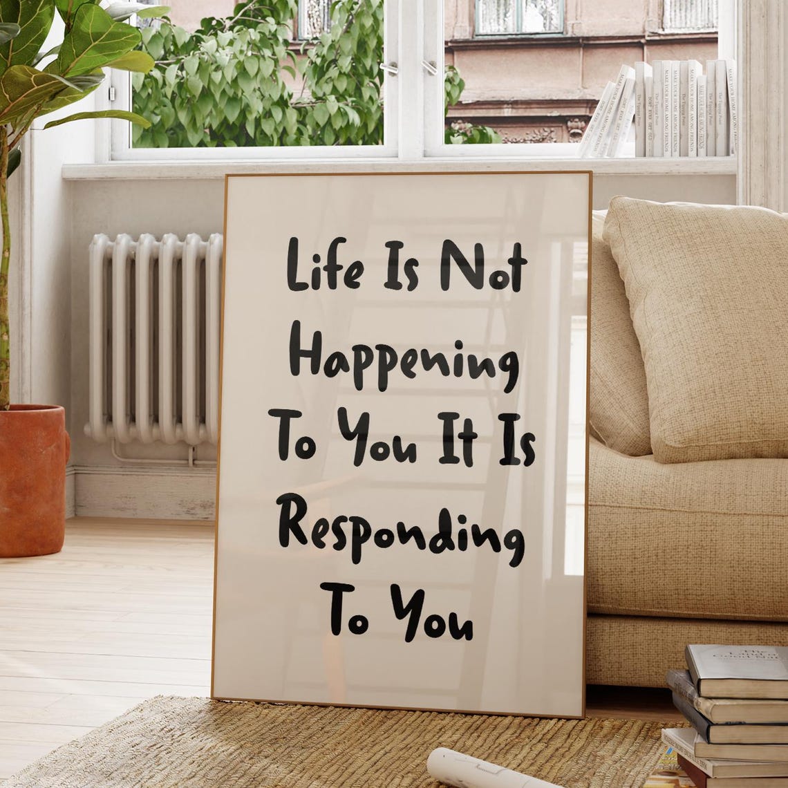 Mindfulness Quote Print Modern Typography Art