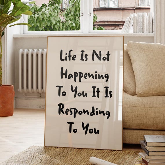 Mindfulness Quote Print Modern Typography Art