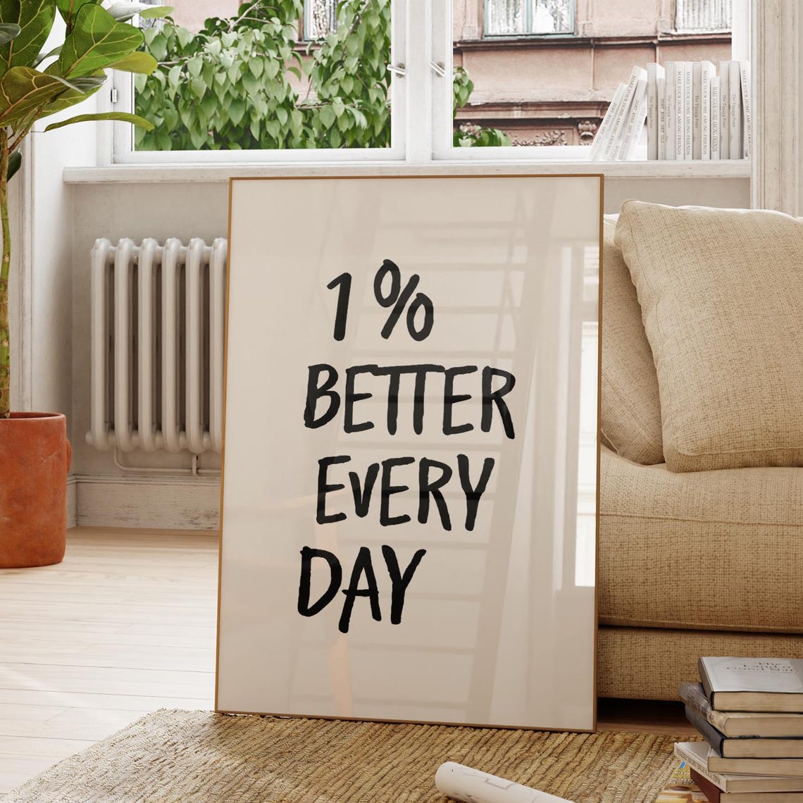 One Percent Better Every Day Minimalist Motivation Poster Gift