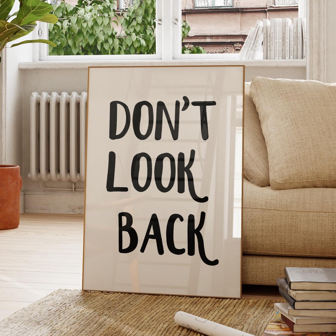 Dont Look Back Minimalist Typography Poster