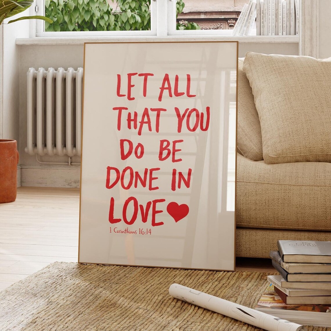 Love Bible Verse Print Christian Valentine Decor