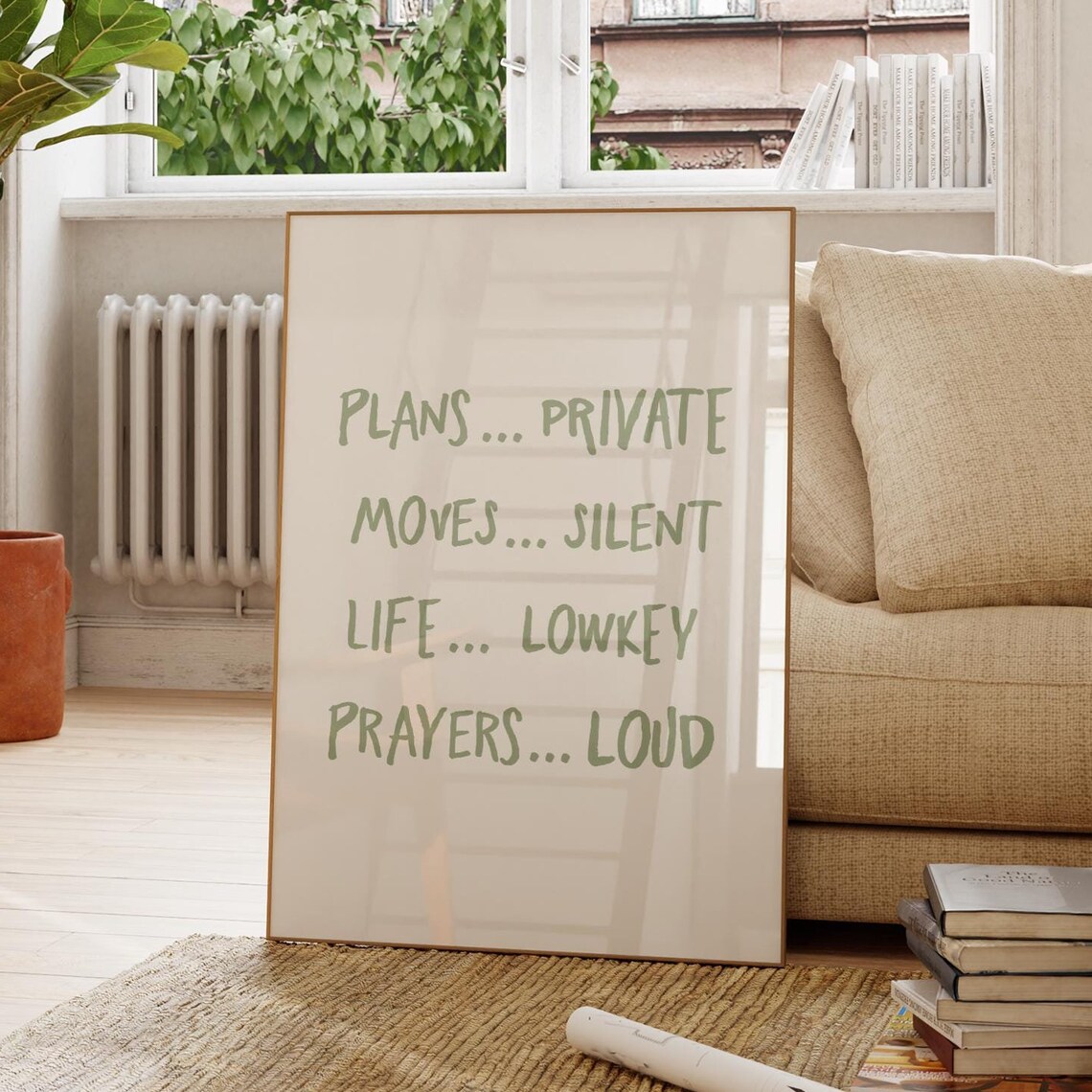 Plans Private Moves Silent Quote Poster, Uplifting