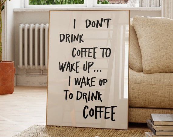 Coffee Lover Print, Minimalist Kitchen Wall Art