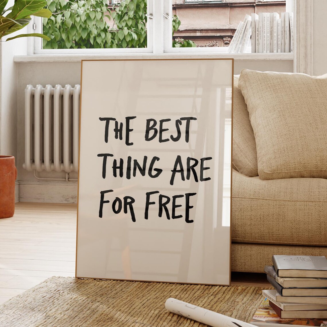 The Best Thing Are for Free Handwritten Black Typography Quote Art Poster