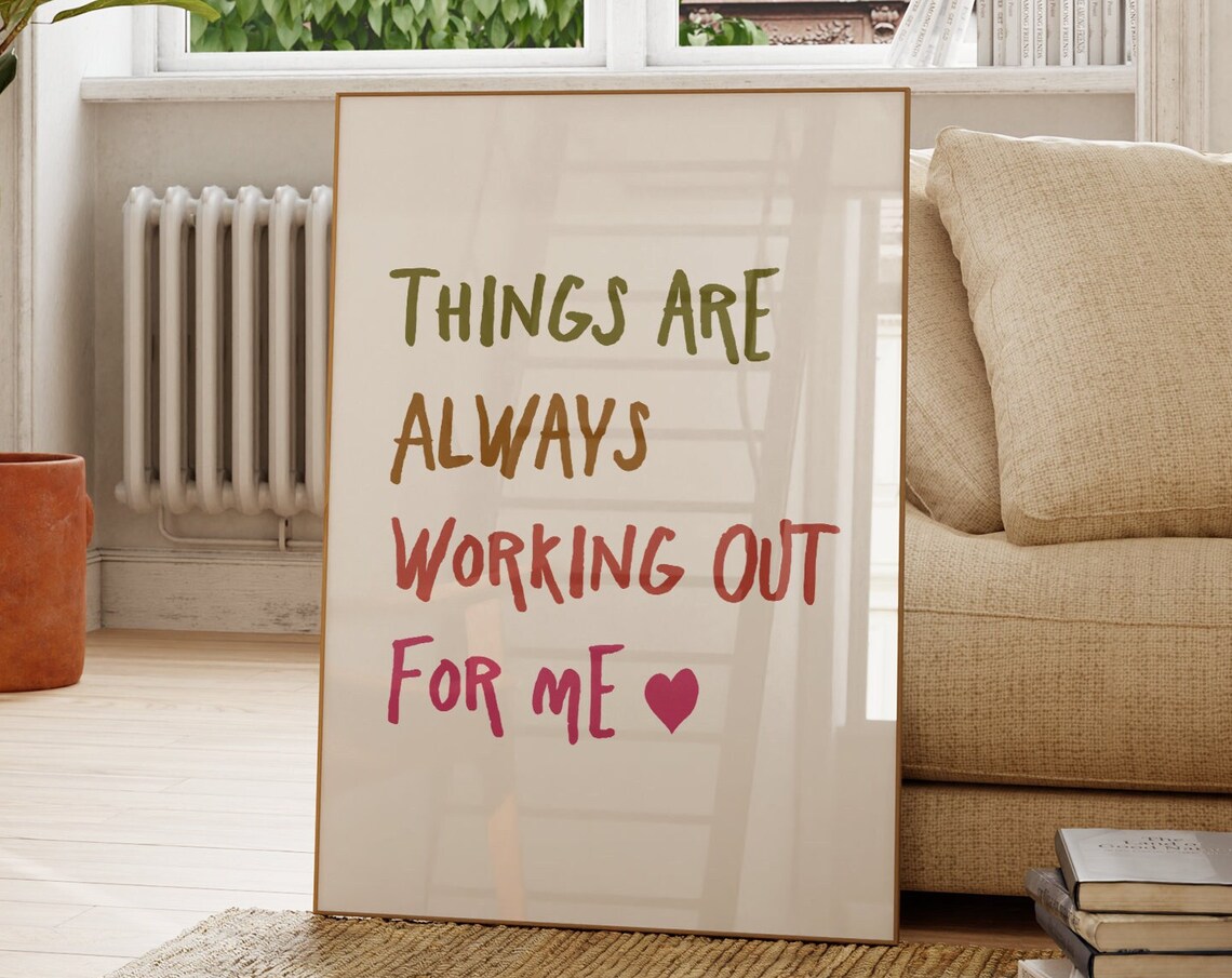 Things Are Always Working Out, Retro Typography Art Print
