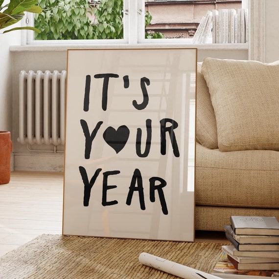 Minimalist New Year Print Motivational Quote Wall Art