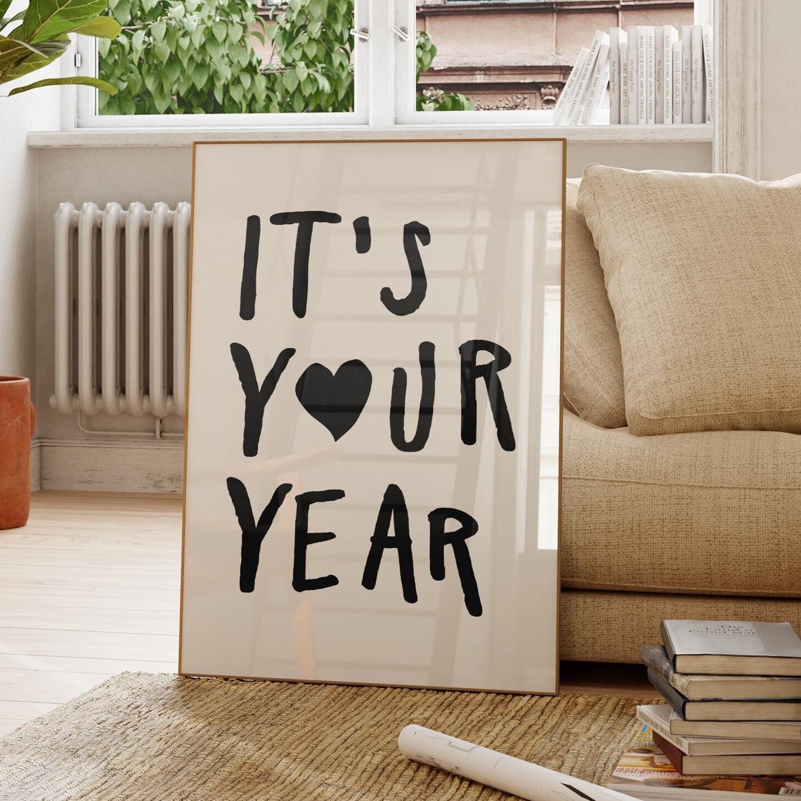 Minimalist New Year Print Motivational Quote Wall Art